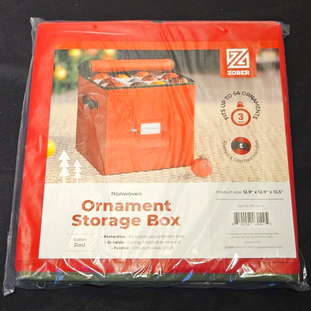 Zober Nonwoven Ornament Storage Box
